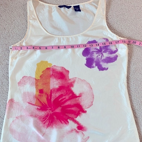 New York & Company Silk Cream Floral Boho  Tank Top Women Size Small - Picture 4 of 5